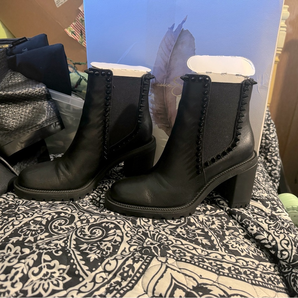 Jessica Simpson Black Stud Boots